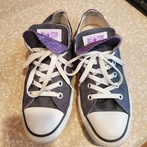 Converse Purple Sparkle Shoes. Size 8